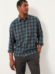 FatFace Thursby Mid Blue Long Sleeve Relaxed Fit Gingham Shirt - Image 1 of 5