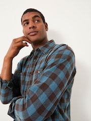 FatFace Thursby Mid Blue Long Sleeve Relaxed Fit Gingham Shirt - Image 3 of 5