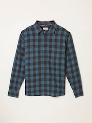 FatFace Thursby Mid Blue Long Sleeve Relaxed Fit Gingham Shirt - Image 5 of 5