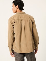 FatFace Dark Natural Long Sleeve Cord Shirt - Image 2 of 6
