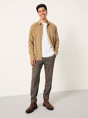 FatFace Dark Natural Long Sleeve Cord Shirt - Image 5 of 6