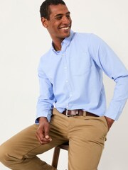 FatFace Seagre Blue Long Sleeve Semi Plain Shirt - Image 4 of 5