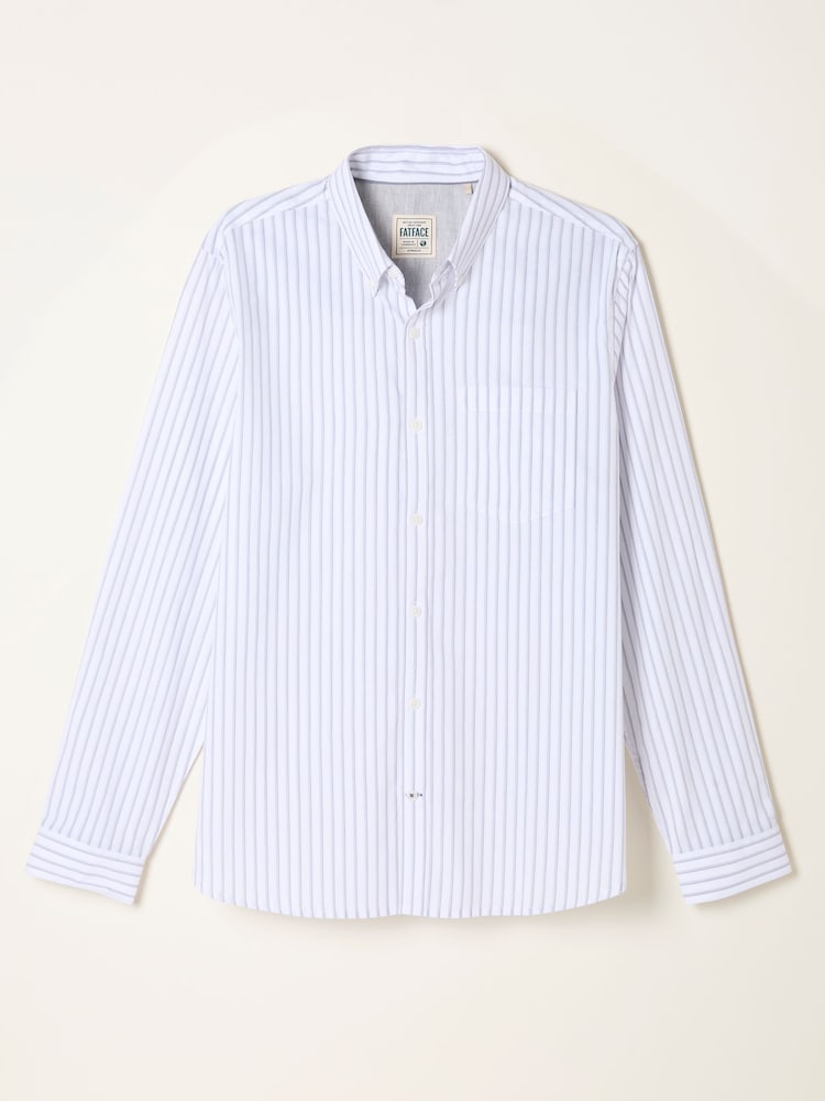 FatFace Foston Ivory Long Sleeve Stripe Shirt - Image 1 of 1