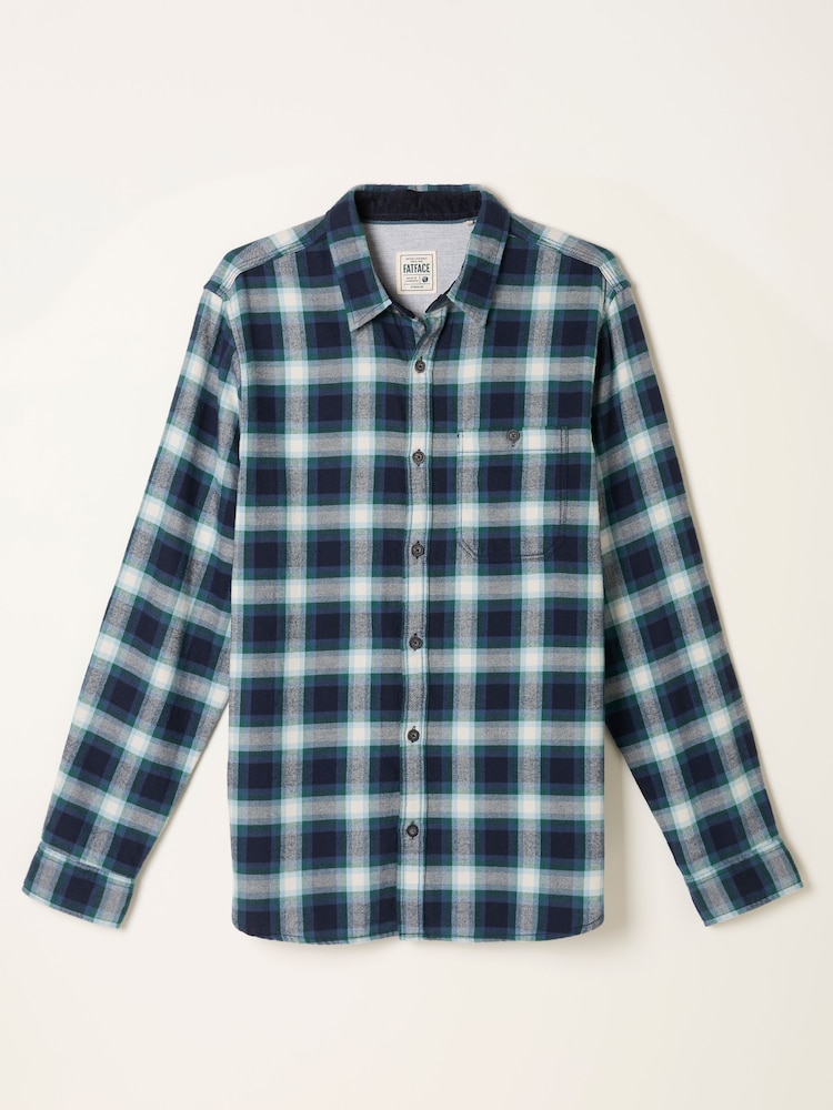 FatFace Thirn Emerald Green Long Sleeve Check Shirt - Image 1 of 1