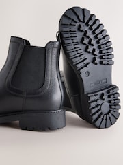 Black Wide Fit (G) Leather Warm Lined Chelsea Boots - Image 5 of 5