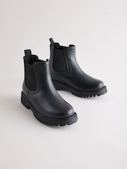 Black Standard Fit (F) Leather Warm Lined Chelsea Boots - Image 1 of 5
