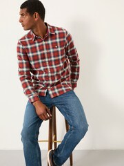 FatFace Thirn Berry Red Long Sleeve Check Shirt - Image 1 of 5