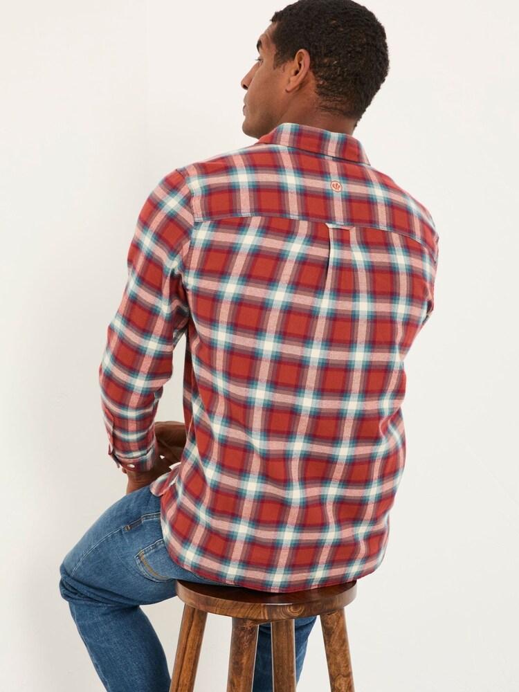 FatFace Thirn Berry Red Long Sleeve Check Shirt - Image 2 of 5