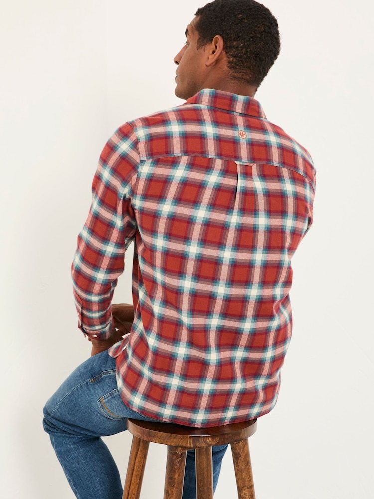 FatFace Thirn Berry Red Long Sleeve Check Shirt - Image 2 of 5 FatFace Thirn Berry Red Long Sleeve Check Shirt - Image 2 of 5