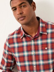 FatFace Thirn Berry Red Long Sleeve Check Shirt - Image 4 of 5
