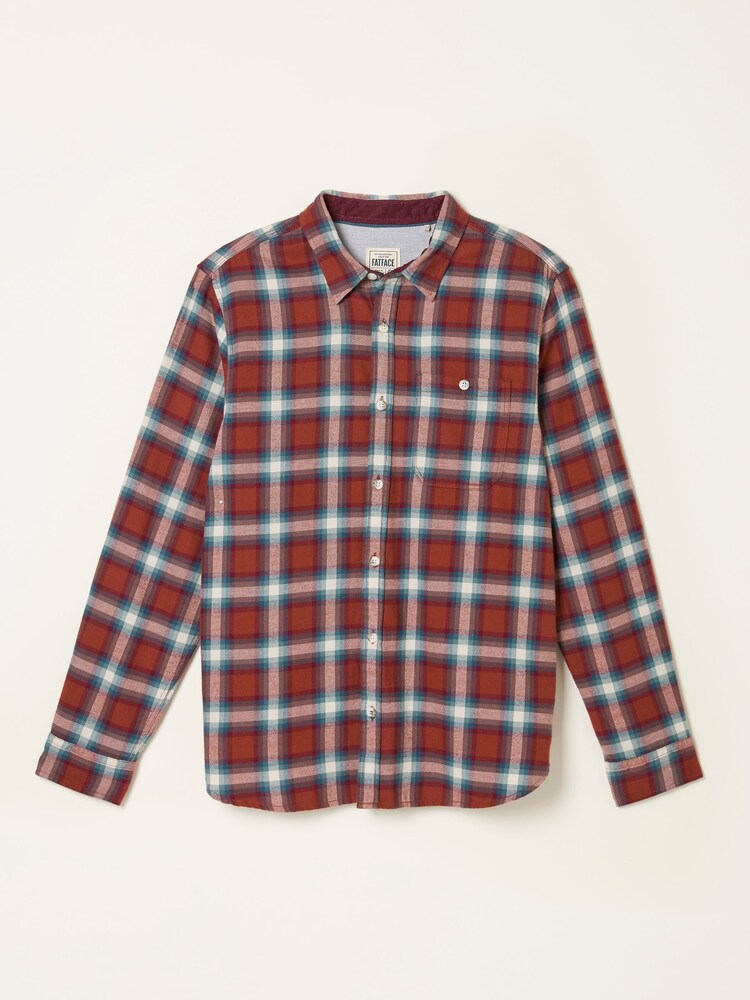 FatFace Thirn Berry Red Long Sleeve Check Shirt - Image 5 of 5