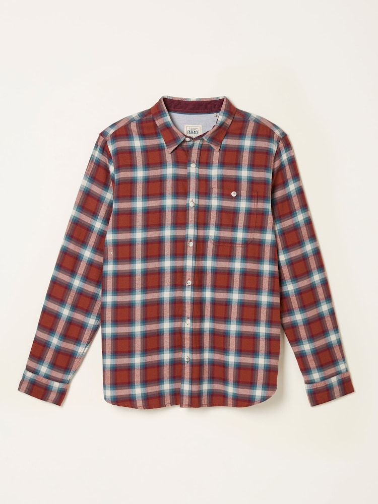 FatFace Thirn Berry Red Long Sleeve Check Shirt - Image 5 of 5 FatFace Thirn Berry Red Long Sleeve Check Shirt - Image 5 of 5