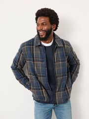 FatFace Jasper Navy Wool Mix Overshirt - Image 1 of 4
