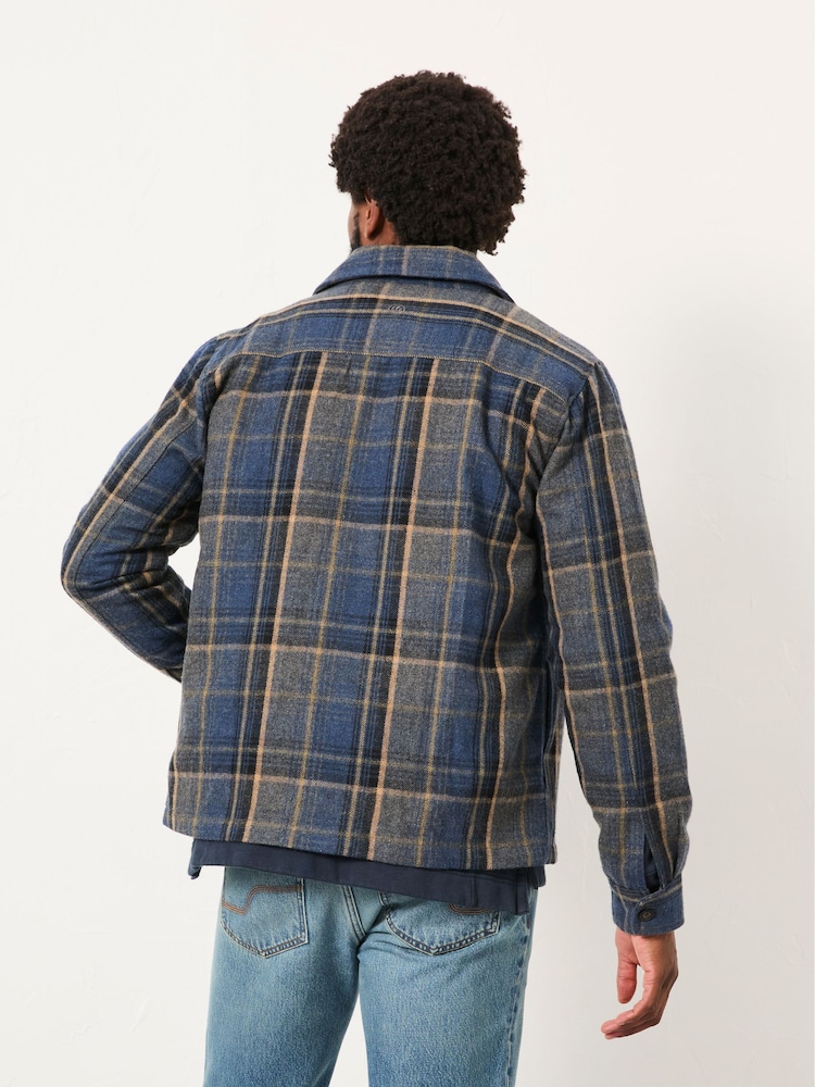 FatFace Jasper Navy Wool Mix Overshirt - Image 2 of 4