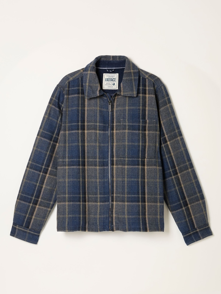 FatFace Jasper Navy Wool Mix Overshirt - Image 4 of 4 FatFace Jasper Navy Wool Mix Overshirt - Image 4 of 4