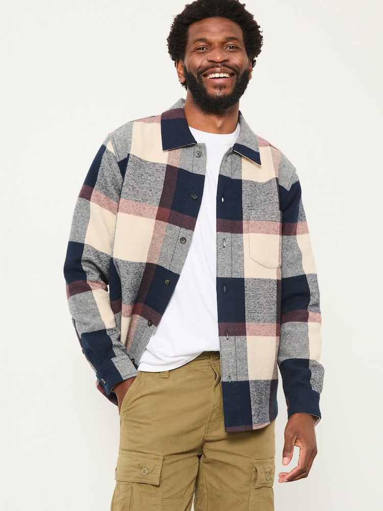 FatFace navy Long Sleeve Relaxed Fit Send Check Shirt - Image 2 of 6 FatFace navy Long Sleeve Relaxed Fit Send Check Shirt - Image 2 of 6