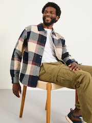 FatFace navy Long Sleeve Relaxed Fit Send Check Shirt - Image 4 of 6