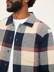 FatFace navy Long Sleeve Relaxed Fit Send Check Shirt - Image 5 of 6