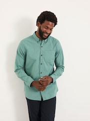 FatFace Emerald Green Long Sleeve Dot Print Shirt - Image 1 of 5