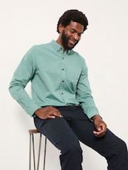 FatFace Emerald Green Long Sleeve Dot Print Shirt - Image 4 of 5