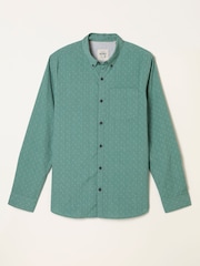 FatFace Emerald Green Long Sleeve Dot Print Shirt - Image 5 of 5