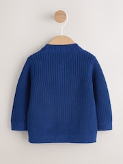 Navy and Multi Colour Bobble Baby Knitted Cardigan (0mths-3yrs) - Image 2 of 6