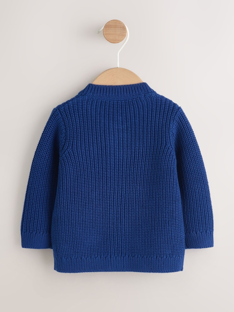 Navy and Multi Colour Bobble Baby Knitted Cardigan (0mths-3yrs) - Image 2 of 6