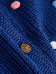 Navy and Multi Colour Bobble Baby Knitted Cardigan (0mths-3yrs) - Image 5 of 6