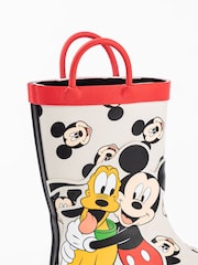 Vanilla Underground White Mickey & Pluto Boys Wellies with Handles - Image 5 of 6