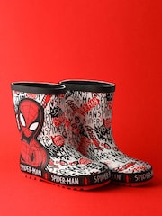 Vanilla Underground Red Spiderman Boys Wellies with Handles - Image 1 of 4