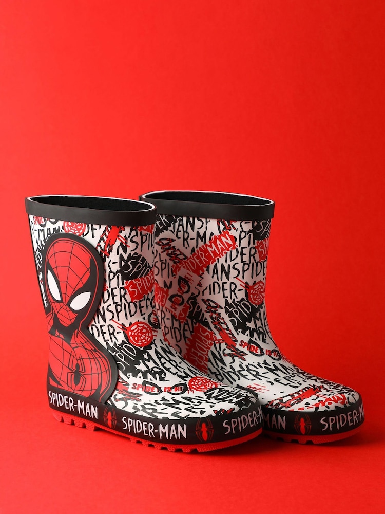 Vanilla Underground Red Spiderman Boys Wellies with Handles - Image 1 of 4