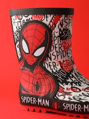 Vanilla Underground Red Spiderman Boys Wellies with Handles - Image 3 of 4