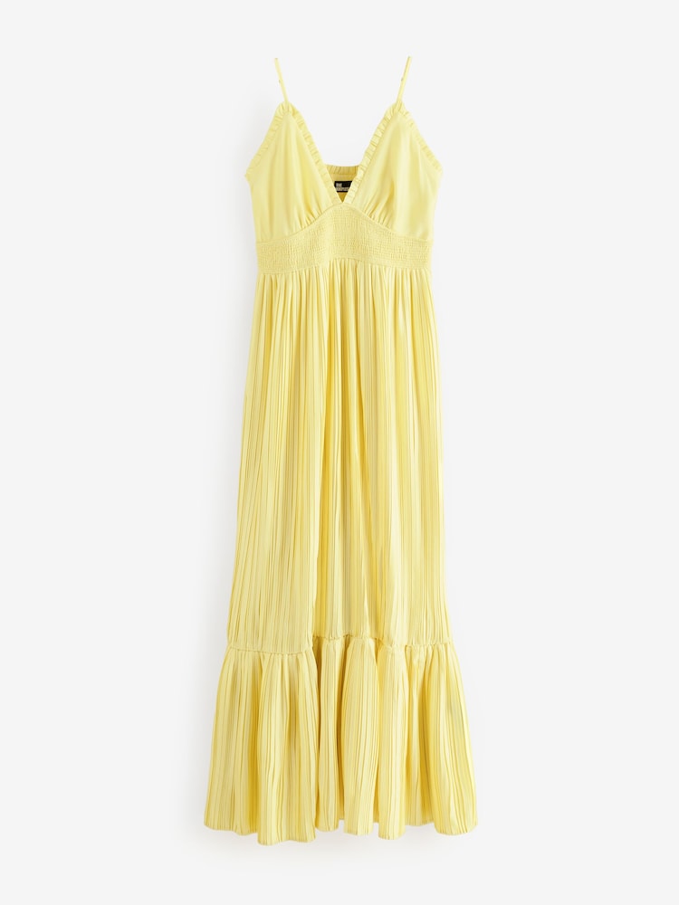 The Kooples Yellow V-Neck Sheered Waist Cami Maxi Dress - Image 1 of 1