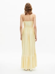 The Kooples Yellow V-Neck Sheered Waist Cami Maxi Dress - Image 2 of 5