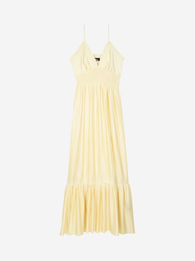 The Kooples Yellow V-Neck Sheered Waist Cami Maxi Dress - Image 5 of 5