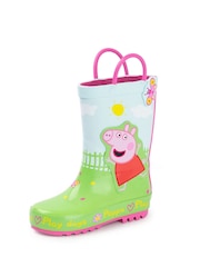 Vanilla Underground Green Peppa Pig Kids Wellies with Handles - Image 1 of 6