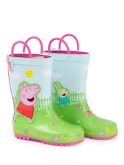 Vanilla Underground Green Peppa Pig Kids Wellies with Handles - Image 2 of 6