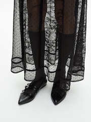 The Kooples Black Square Neck Sheer Lace Maxi Dress - Image 4 of 6