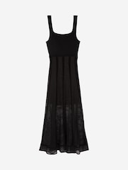 The Kooples Black Square Neck Sheer Lace Maxi Dress - Image 5 of 6