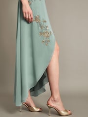 Зеленый - Платье с запахом и отделкой Monsoon Sarah - Image 4 of 5