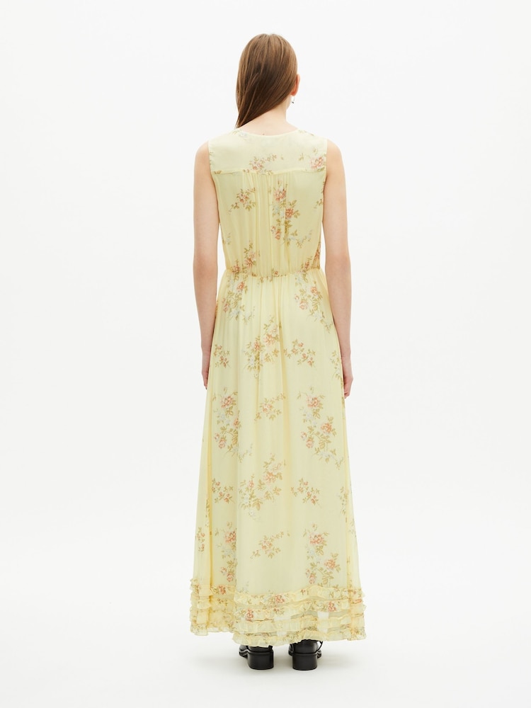 The Kooples V-Neck Sheered Waist Floral Midi Dress - Bild 2 von 6