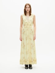 The Kooples V-Neck Sheered Waist Floral Midi Dress - Bild 3 von 6
