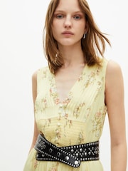The Kooples V-Neck Sheered Waist Floral Midi Dress - Bild 4 von 6