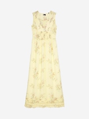The Kooples V-Neck Sheered Waist Floral Midi Dress - Bild 5 von 6