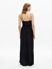 The Kooples Black V-Neck Sheered Waist Cami Maxi Dress - Image 2 of 6