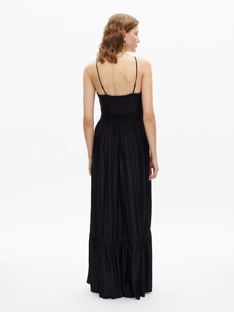 The Kooples Black V-Neck Sheered Waist Cami Maxi Dress - Image 2 of 6