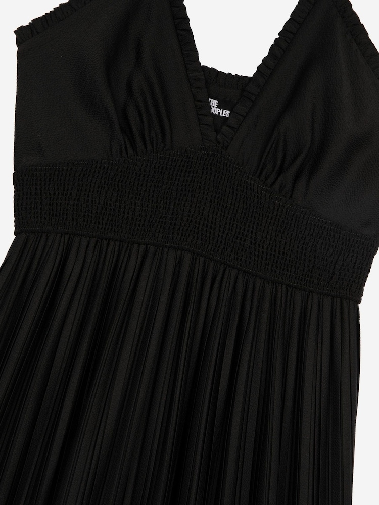 The Kooples Black V-Neck Sheered Waist Cami Maxi Dress - Image 6 of 6