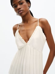 The Kooples Natural V-Neck Pleated Cami Vest Top - Image 3 of 6