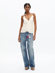 The Kooples Natural V-Neck Pleated Cami Vest Top - Image 4 of 6