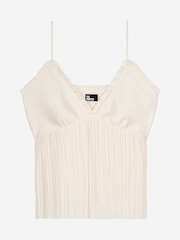 The Kooples Natural V-Neck Pleated Cami Vest Top - Image 5 of 6